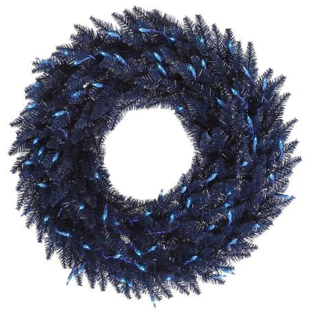 VICKERMAN 48 in. Fir Wreath - Navy Blue K160749